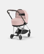 Carucior Nou Nascut Mios: Cadru Carucior pentru Copii Mios Chrome Brown + Landou Mios Lux Peach Pink Cybex Platinum - imagine 2