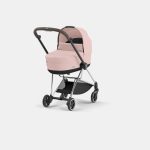 Carucior Nou Nascut Mios: Cadru Carucior pentru Copii Mios Chrome Brown + Landou Mios Lux Peach Pink Cybex Platinum