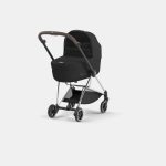 Carucior Nou Nascut Mios: Cadru Carucior pentru Copii Mios Chrome Brown + Landou Mios Lux Sepia Black Cybex Platinum