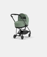 Carucior Nou Nascut Mios: Cadru Carucior pentru Copii Mios Matt Black + Landou Mios Lux Leaf Green Cybex Platinum