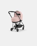 Carucior Nou Nascut Mios: Cadru Carucior pentru Copii Mios Matt Black + Landou Mios Lux Peach Pink Cybex Platinum