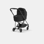 Carucior Nou Nascut Mios: Cadru Carucior pentru Copii Mios Matt Black + Landou Mios Lux Sepia Black Cybex Platinum