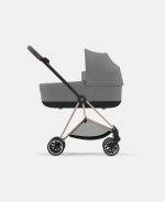 Carucior Nou Nascut Mios: Cadru Carucior pentru Copii Mios Rosegold + Landou Mios Lux Mirage Grey Cybex Platinum - imagine 3