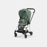 Carucior Sport Mios: Cadru Carucior pentru Copii Mios Chrome Black + Parte Sport Carucior MIOS Leaf Green Cybex Platinum
