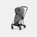 Carucior Sport Mios: Cadru Carucior pentru Copii Mios Matt Black + Parte Sport Carucior MIOS Mirage Grey Cybex Platinum