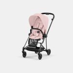 Carucior Sport Mios: Cadru Carucior pentru Copii Mios Matt Black + Parte Sport Carucior MIOS Peach Pink Cybex Platinum