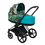 Carucior Nou Nascut Priam: Landou Priam Lux pentru căruciorul Priam Design Collaborations We The Best | mid turquoise + Cadru Carucior pentru Copii Priam Matt Black Cybex Platinum