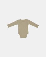 Body kimono cu mânecă lungă din bumbac organic - Olive - Little Dutch - imagine 6