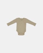 Body kimono cu mânecă lungă din bumbac organic - Olive - Little Dutch - imagine 7