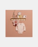 Body kimono cu mânecă lungă din bumbac organic - Pink - Little Dutch - imagine 3