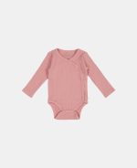 Body kimono cu mânecă lungă din bumbac organic - Vintage Pink - Little Dutch - imagine 2