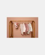 Body kimono cu mânecă lungă din bumbac organic - Vintage Pink - Little Dutch - imagine 4