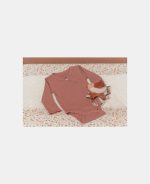 Body kimono cu mânecă lungă din bumbac organic - Vintage Pink - Little Dutch - imagine 5
