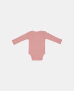 Body kimono cu mânecă lungă din bumbac organic - Vintage Pink - Little Dutch - imagine 6