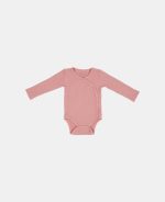 Body kimono cu mânecă lungă din bumbac organic - Vintage Pink - Little Dutch - imagine 7