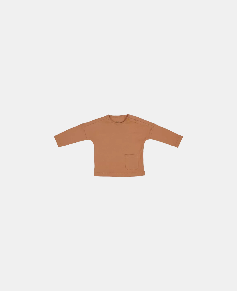 LD-CL11722102.jpg Bluză din bumbac organic cu buzunar Almond - Vintage Sunny Stripes - Little Dutch - imagine 1