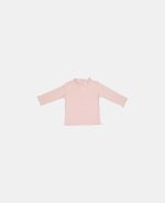 Bluziță din bumbac organic cu volane la guler și manșete Soft Pink - Vintage Little Flowers - Little Dutch