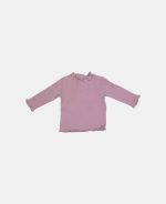 Bluziță din bumbac organic cu volane la guler și manșete Mauve - Vintage Little Flowers - Little Dutch - imagine 2