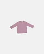 Bluziță din bumbac organic cu volane la guler și manșete Mauve - Vintage Little Flowers - Little Dutch
