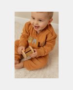 Bluză din bumbac organic Smile Almond - Vintage Sunny Stripes - Little Dutch - imagine 7