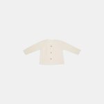 Cardigan tricotat din mix de lână pentru bebeluși - Soft White - Vintage Sunny Stripes - Little Dutch