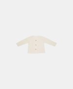 Cardigan tricotat din mix de lână pentru bebeluși - Soft White - Vintage Sunny Stripes - Little Dutch