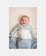 Cardigan tricotat din mix de lână pentru bebeluși - Soft Blue - Vintage Sunny Stripes - Little Dutch - imagine 6