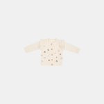 Cardigan tricotat cu broderie pentru bebeluși - Soft White - Vintage Little Flowers - Little Dutch