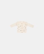 Cardigan tricotat cu broderie pentru bebeluși - Soft White - Vintage Little Flowers - Little Dutch