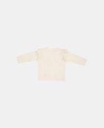 Cardigan tricotat cu broderie pentru bebeluși - Soft White - Vintage Little Flowers - Little Dutch - imagine 3