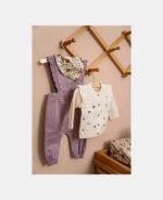 Cardigan tricotat cu broderie pentru bebeluși - Soft White - Vintage Little Flowers - Little Dutch - imagine 7