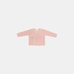 Cardigan tricotat petrecut din mix de lână pentru bebeluși - Soft Pink - Vintage Little Flowers - Little Dutch