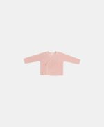 Cardigan tricotat petrecut din mix de lână pentru bebeluși - Soft Pink - Vintage Little Flowers - Little Dutch