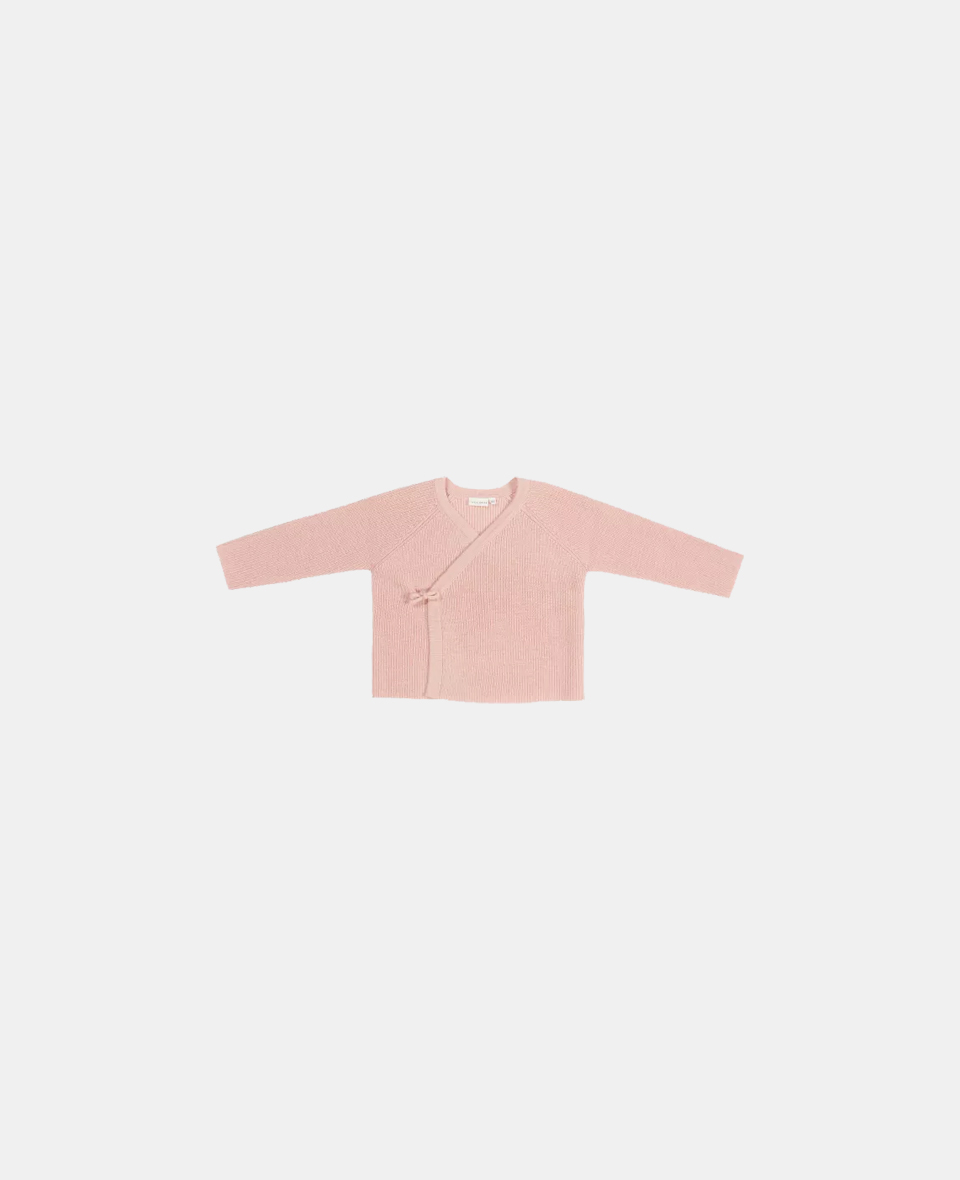 LD-CL26352106.jpg Cardigan tricotat petrecut din mix de lână pentru bebeluși - Soft Pink - Vintage Little Flowers - Little Dutch - imagine 1