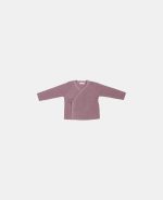 Cardigan tricotat petrecut din mix de lână pentru bebeluși - Mauve - Vintage Little Flowers - Little Dutch
