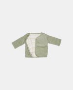 Jachetă din bumbac organic cu 2 fețe - Vintage Sunny Stripes/Green - Little Dutch - imagine 2