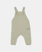 Salopetă tricotată din mix de lână pentru bebeluși - Green - Vintage Sunny Stripes - Little Dutch - imagine 2