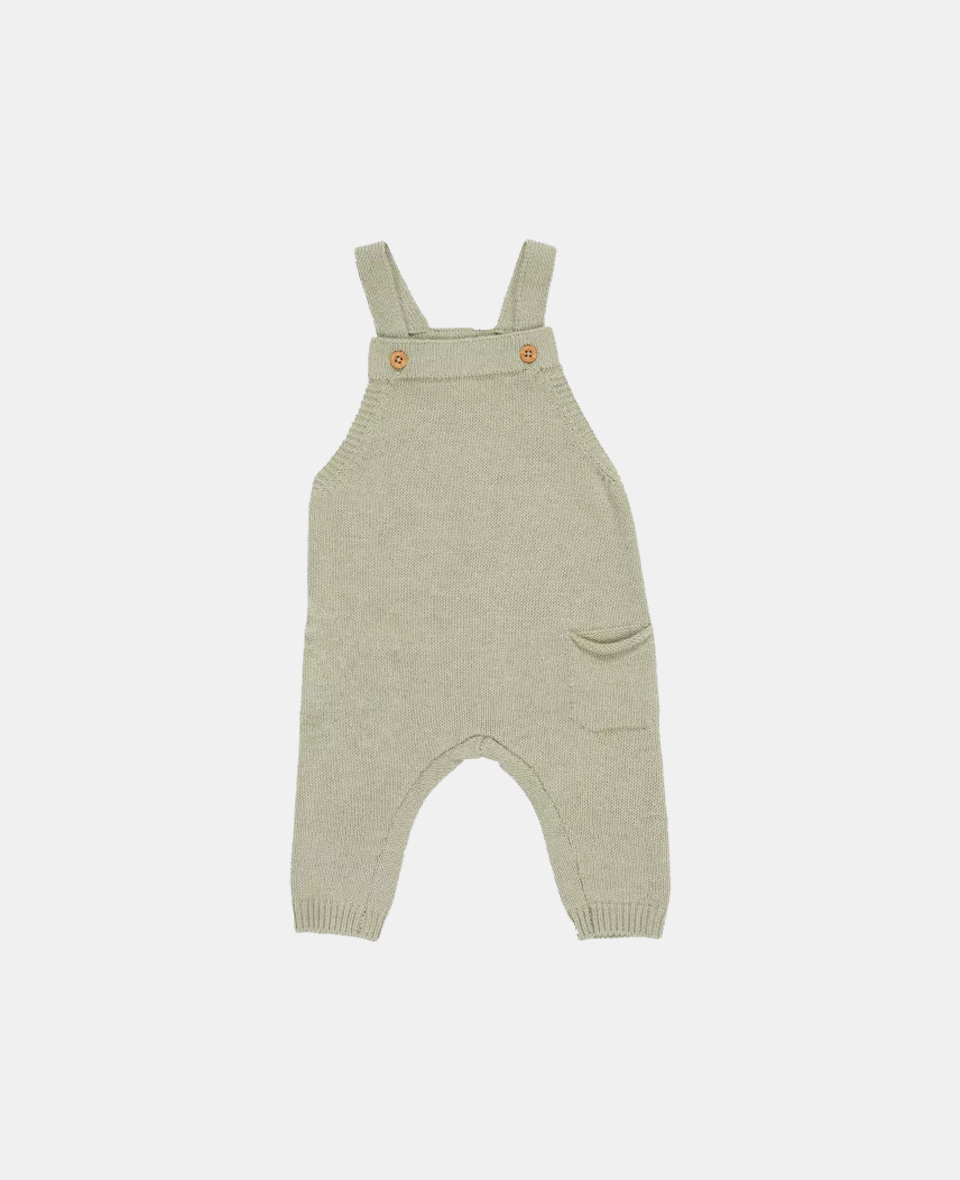 LD-CL32312106.jpg Salopetă tricotată din mix de lână pentru bebeluși - Green - Vintage Sunny Stripes - Little Dutch - imagine 1