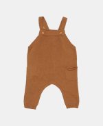 Salopetă tricotată din mix de lână pentru bebeluși - Almond - Vintage Sunny Stripes - Little Dutch - imagine 2
