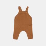 Salopetă tricotată din mix de lână pentru bebeluși - Almond - Vintage Sunny Stripes - Little Dutch