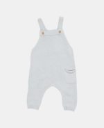 Salopetă tricotată din mix de lână pentru bebeluși - Soft Blue - Vintage Sunny Stripes - Little Dutch - imagine 2