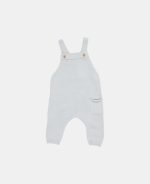 Salopetă tricotată din mix de lână pentru bebeluși - Soft Blue - Vintage Sunny Stripes - Little Dutch