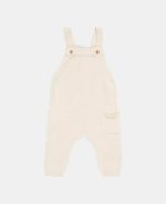 Salopetă tricotată din mix de lână pentru bebeluși - Soft White - Vintage Sunny Stripes - Little Dutch - imagine 2