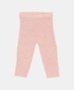Pantaloni tricotați din mix de lână - Soft Pink - Vintage Little Flowers - Little Dutch - imagine 2
