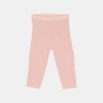 Pantaloni tricotați din mix de lână - Soft Pink - Vintage Little Flowers - Little Dutch