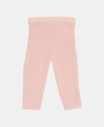 Pantaloni tricotați din mix de lână - Soft Pink - Vintage Little Flowers - Little Dutch - imagine 3