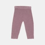 Pantaloni tricotați din mix de lână - Mauve - Vintage Little Flowers - Little Dutch
