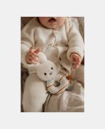 Pantaloni tricotați din mix de lână - Soft White - Vintage Sunny Stripes - Little Dutch - imagine 6