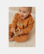 Pantaloni din bumbac organic - Almond - Vintage Sunny Stripes - Little Dutch - imagine 6
