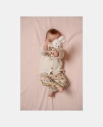 Pantaloni din catifea de bumbac organic - Vintage Little Flowers - Little Dutch - imagine 4